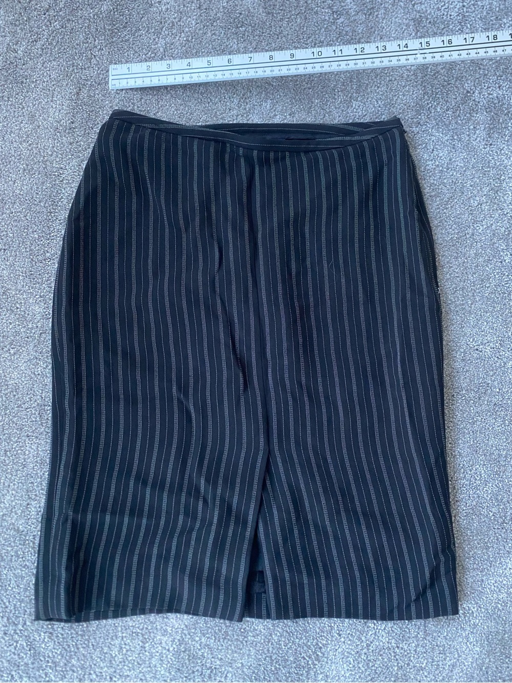 Ann Taylor Black Pinstripe Pencil Skirt